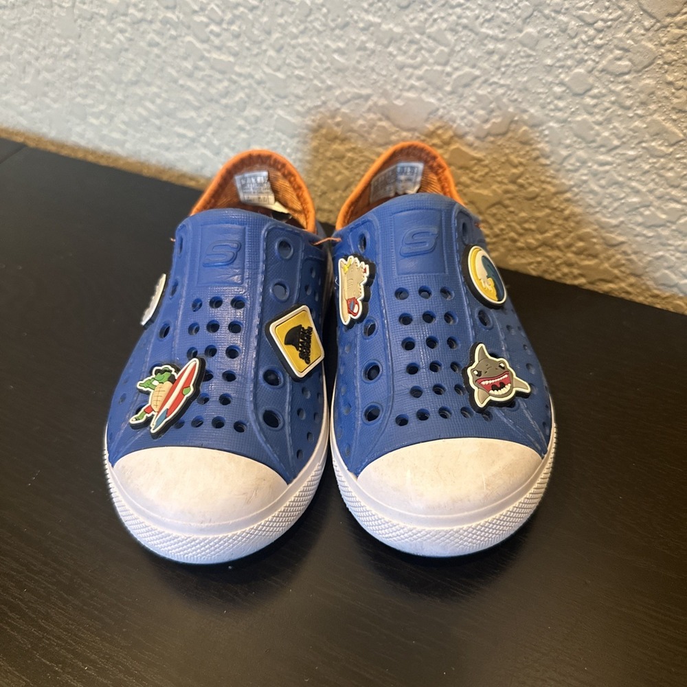 Skechers kids shoes boys water‎ shoes collapsible heel summer Blue Beach Surf